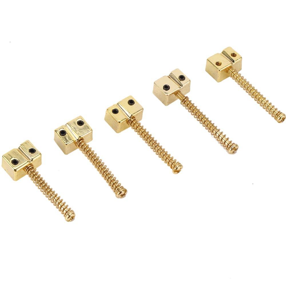 5PCS Spring Screws Bass Bridge Saddles Metal Electric Bass Bridge Saddles Bass Electric Guitar Kits золотой