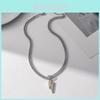 Geometric Lightning Pendant Necklace Copper Microset Hip Hop Streetwear For Men Women