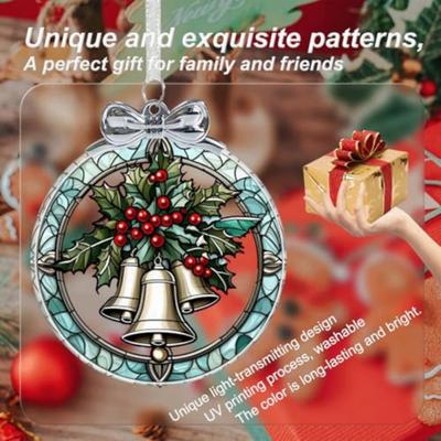 Glocke Buntglas Ornament Kleine Glocke Sonnenfänger Fenster Weihnachtsbaum Hängeornamente für Weihnachten Heimdekoration