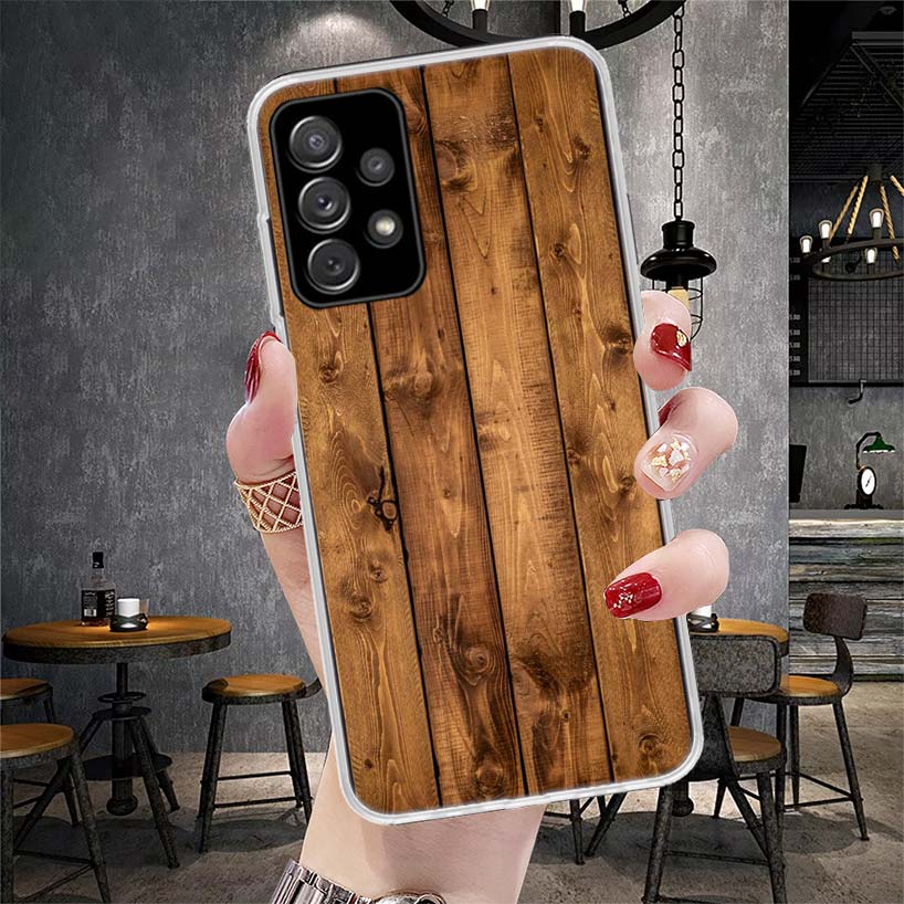 Wood Wooden Pattern Soft Phone Case For Samsung Galaxy A12 A22 A32 A52 A72 A02S A51 A50S A71 A70 A31 A20S Note 20 Ultra S10 A10S