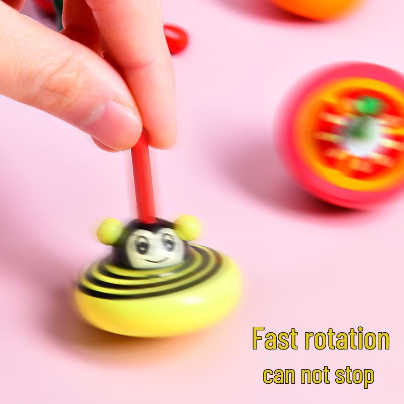 New Style Nostalgic Wooden Spinning Top Toy for Boys & Girls - Creative Hand-Twist Decompression Fun