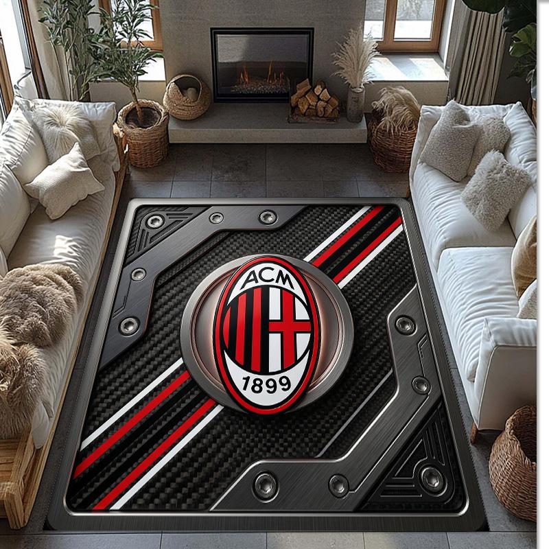 AC Milan Printed Flannel Area Rug Non Slip Soft Polyester Floor Carpet Indoor Decor Mat for Bedroom Living Room Sofa Game Room Home Decoration