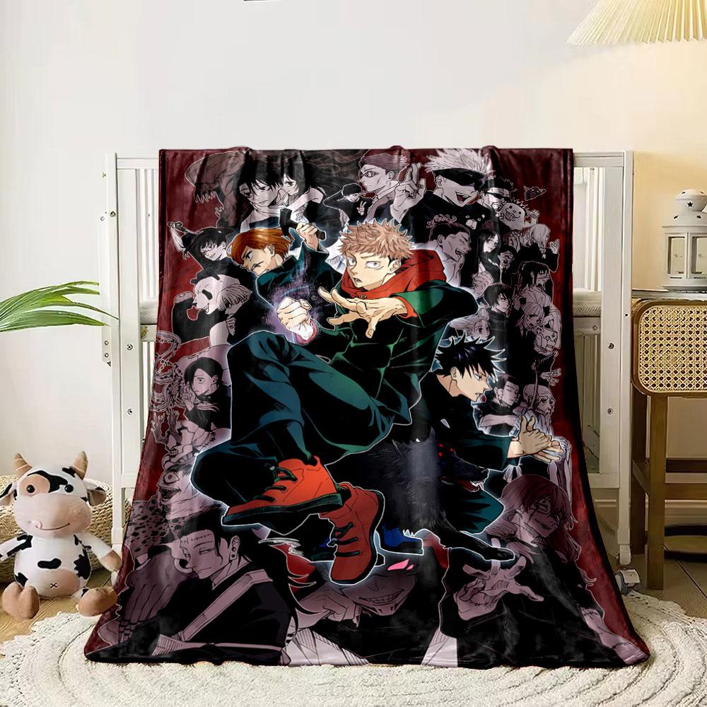 

Dynamic characters in action poses with a dark, chaotic background. for all seasons blanket lunch break throw gift 80cm x 120cm