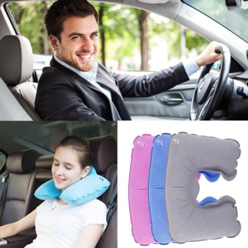 U Pillow Inflatable Comfortable Outdoor Portable Travel Neck Guard Flocking