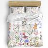 Wild Flower Eucalyptus Sunflower Plant Lavender 3pcs Bedding Set For Double Bed Home Textile Duvet Cover Quilt Cover Pillowcase