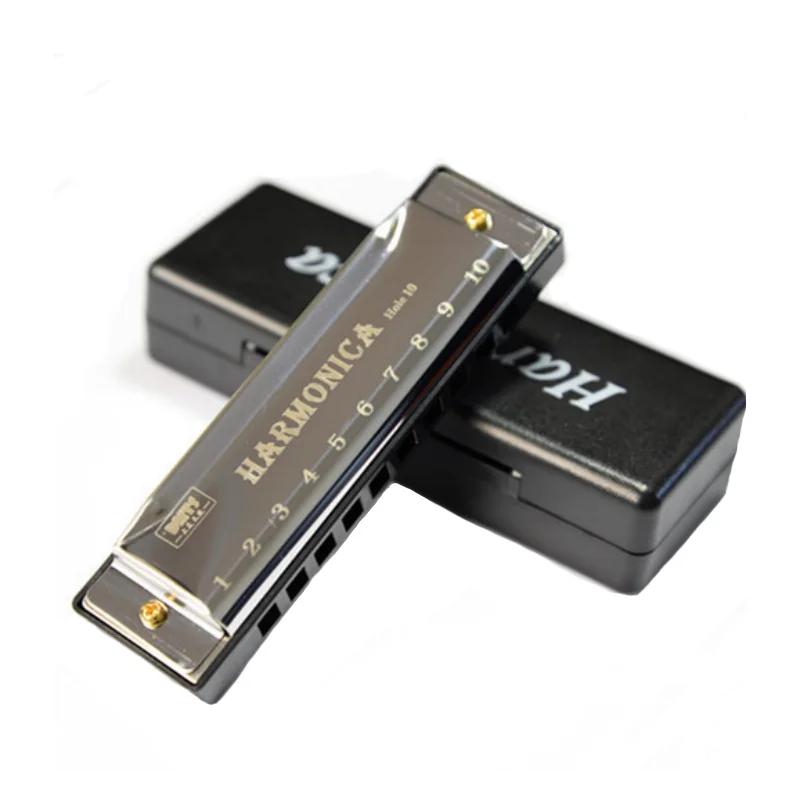 

Diatonic Harmonica 10 Holes Blues Harp Mouth Organ Key of C Professional Musical Instruments Color Black ABS Comb срібний