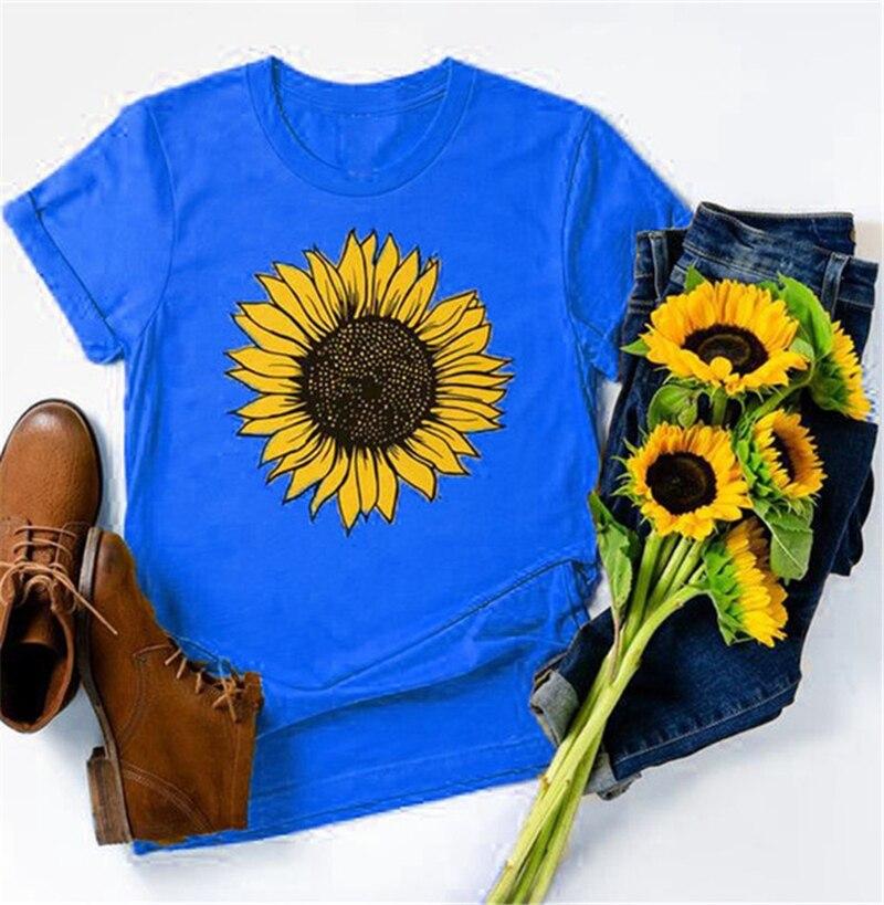 Camiseta Mujeres Girasol Estampado Gráfico Tee Kawaii Ropa Femenina  Primavera Estética Streetwear Chicas Lindos Tops Camisa Floral Adolescentes  comprar a buen precio — entrega gratuita, reseñas reales con fotos — Joom