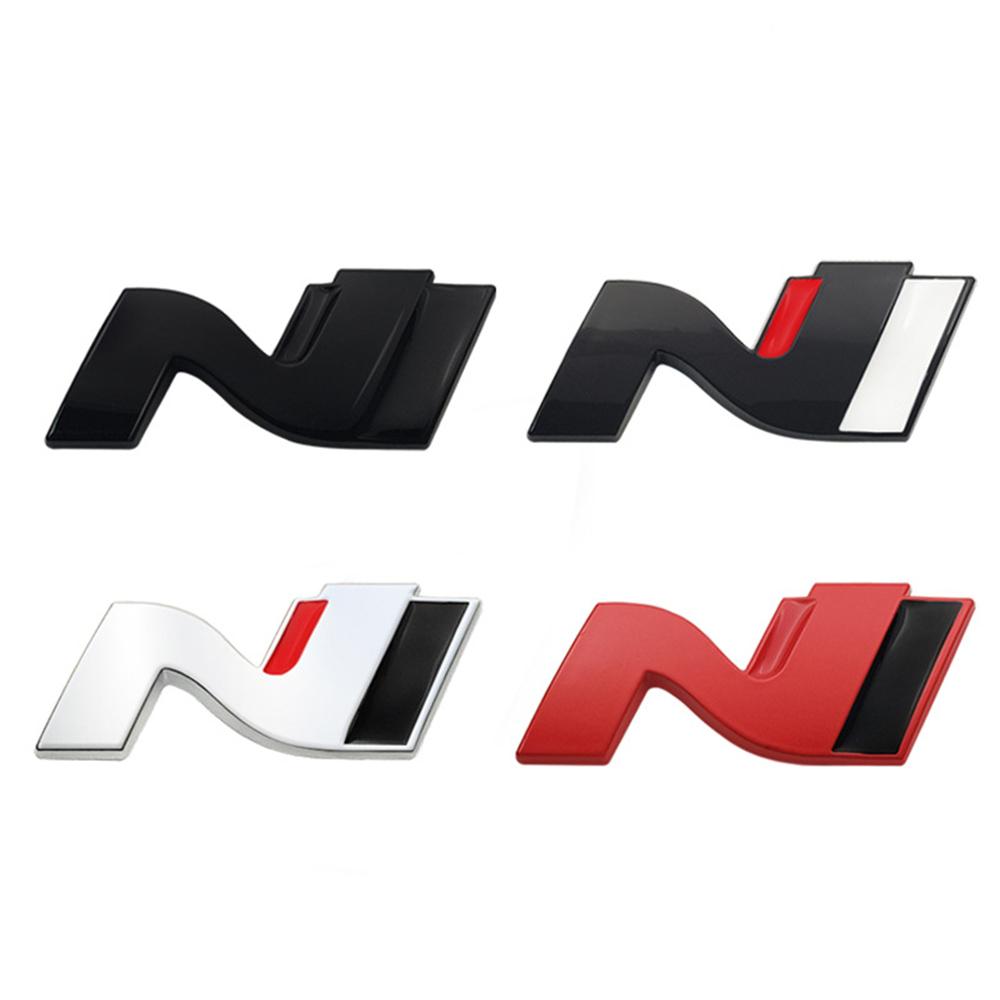 CMQW3 Car 3D Metal Sticker For Hyundai Avante Elantra N Sonata N Line Veloster KONA i30 Fastback Trunk Badge Fender Trim Logo Decorate