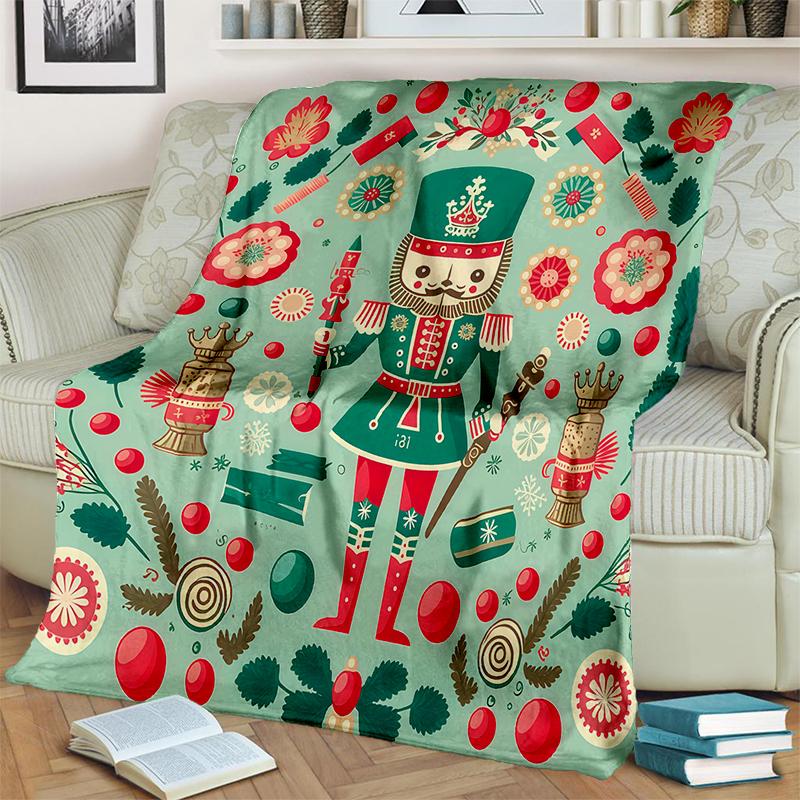 The Nutcracker Merry Christmas Cartoon Doll Festival Gift Blanket,Soft Throw Blanket for Home Bedroom Bed Sofa Picnic Cover Kids