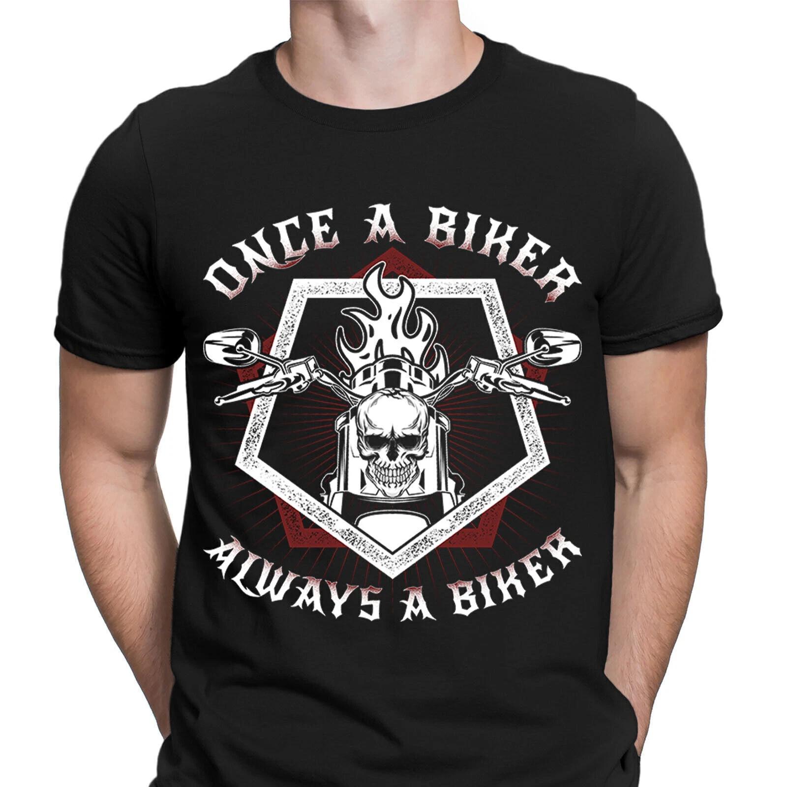 Once A Biker Always A Biker Motorcycle Motorbike Mens T-Shirts Tee Top #NED 4XL