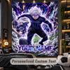 Personalized Wall Tapestry,Blue Lock Custom Printed Name, Fabric Wall Art For Indoor Room Backdrop