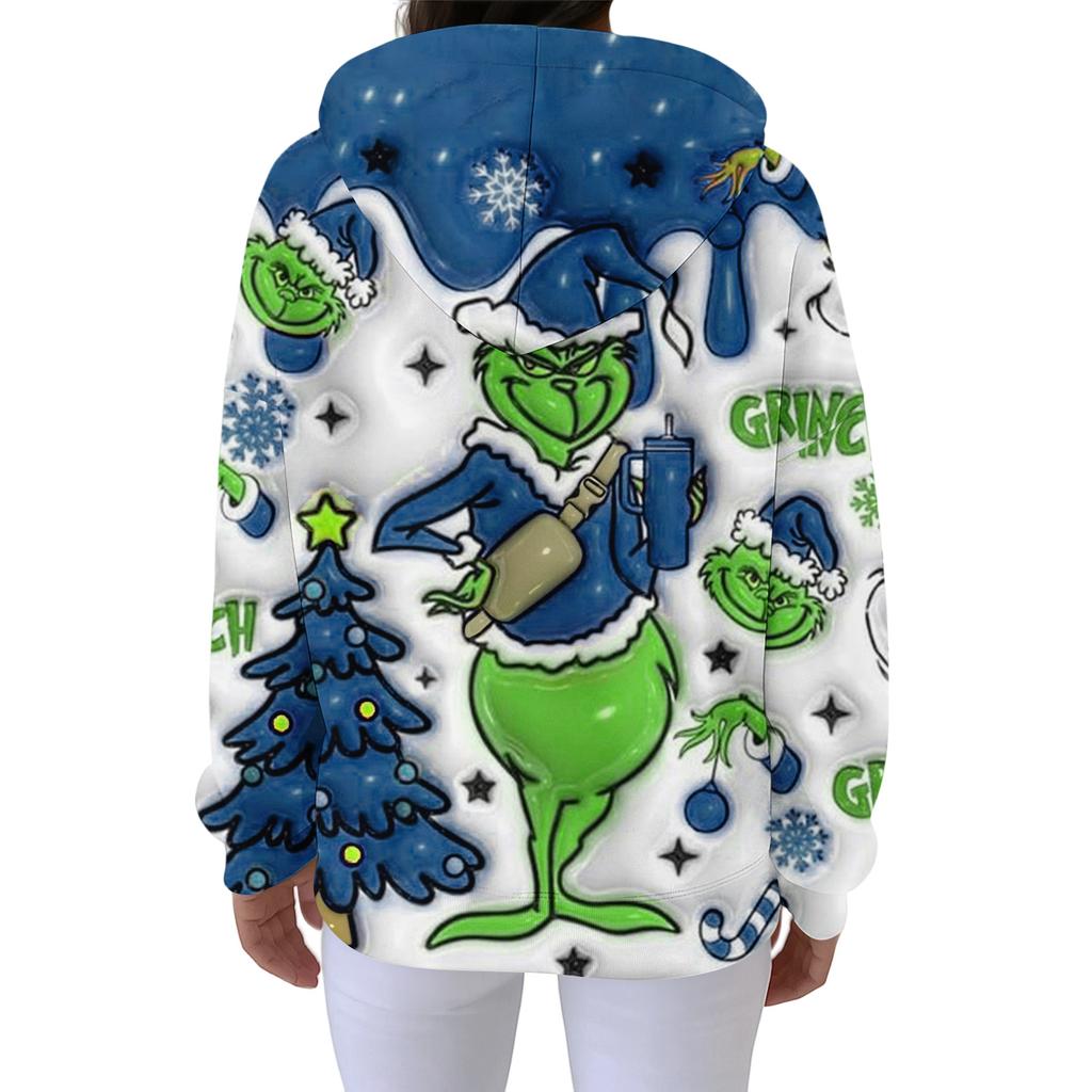 Christmas Hoodies For Women Funny Cute Printed Holiday Sweatshirt Winter Oversized Pullover Tops