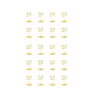 20 Peças Suporte de Número de Mesa Fio de Ferro Metal Organizador de Cartão de Lugar Recados Suporte de Exibição de Notas para Casamento Aniversário Suprimentos