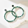 Large Circle Earrings Women Statement Geometric Dangle With Rhinestones Stainless Steel Post Alloy Lightweight
