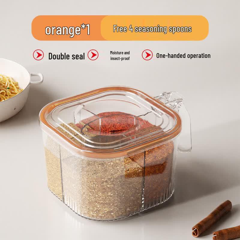 Multi-Grid Kitchen Seasoning Box with Spoons