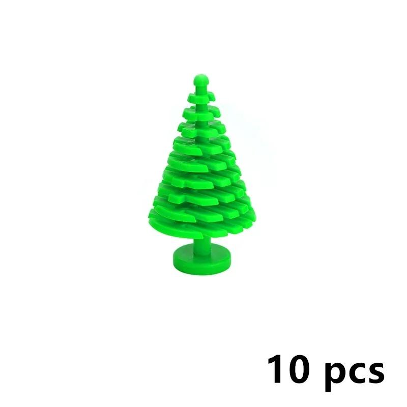 MOC Plants Accessories Bricks 3471 2435 6064 3778 City House Trees Pine Prickly Bush Green Grass Military Building Toys