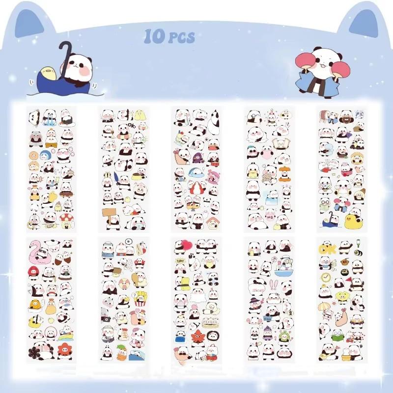 10 Sheets/set Kawaii Scrapbooking Bicycle Decals Gift Frog Students Cartoon Stationery PET Diary Stickers Notebook Cute Girls