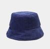 High Quality Winter Wide Brim Fishing Hat Custom Logo Thick Solid Color Corduroy Bucket Hat for Women