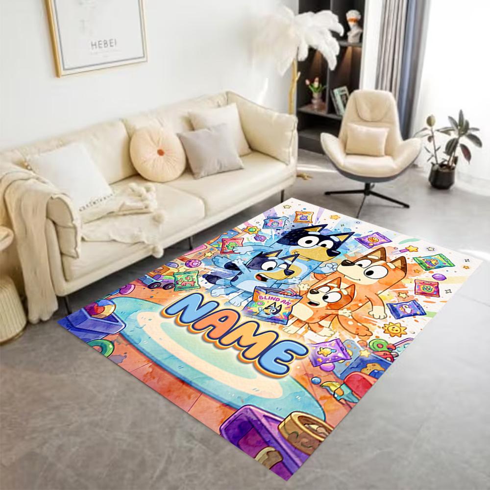 Autumn Forest Friends Customizable Name Area Rug Perfect for Playrooms Study Room Entryway Dormitory Antislip Carpet Anime Office Decor