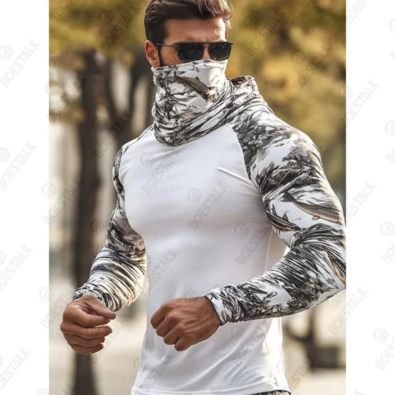 Camouflage Sunscreen Fishing Suit Mask Collar Outdoor Sports Light Luya Fish
