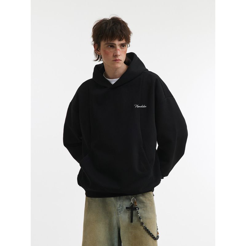 Men's American-Style Design Sports Hoodie, Men's Spring High-Street Niche Deconstructed Hooded Cleanfit Short Sweatshirt