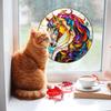 Fun-JD054 Creative Circular Colorful Horse-head Balcony Glass Window Home Decoration Electrostatic Window Sticker