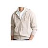 Chaqueta con capucha de manga larga y cremallera de color liso con logo bordado Polo Chaquetas para hombre Beige 710625887-035