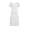 Autumn Water Casual French Style Square Neck Puff Sleeve Dress