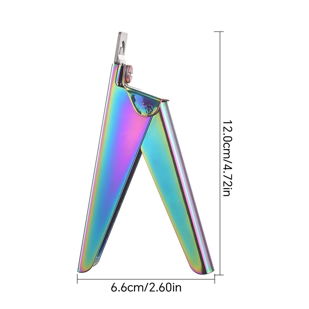 Stainless Steel Colorful Nail Clipper Scissors U-Shaped Manicure Nail Molding Tool Adjustable Angle To Trim Nail Shape False Acr