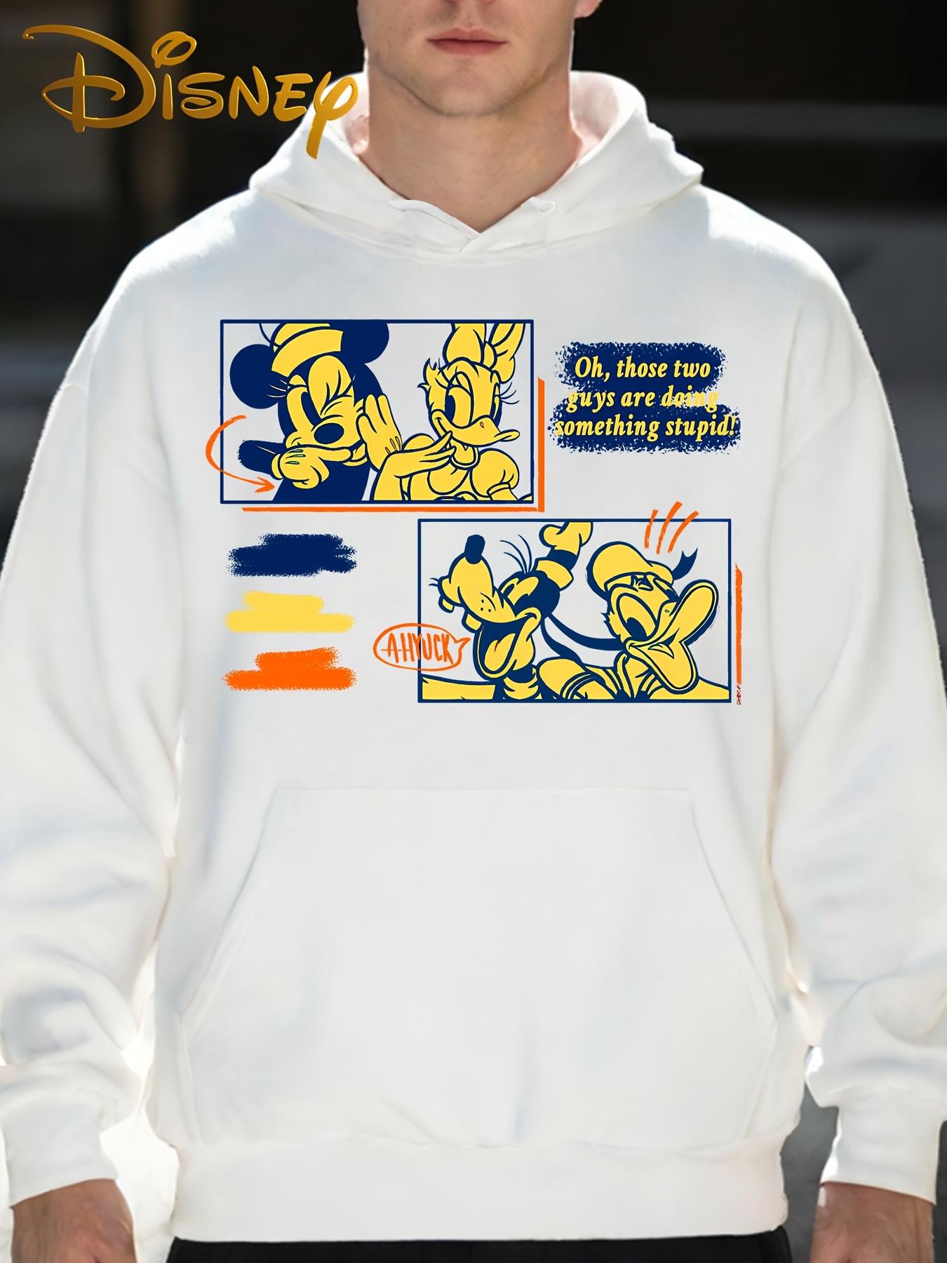 

Свободный пуловер Disney Mickey&Minnie с капюшоном на шнурке и карманами, классический мультяшный дизайн, удобная повседневная одежда 3XL