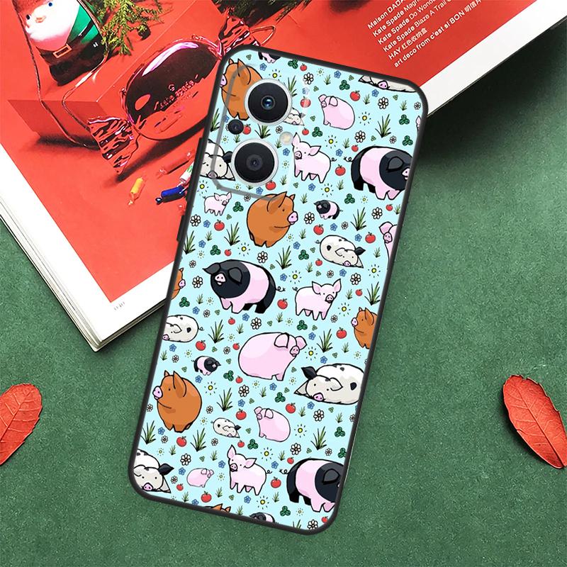 cute pig Case For OPPO Reno 7 8 Lite 8T 10 11 12 13 Pro 12F 13F 14F OPPO Find X8 X6 X5 X9 Pro Cover