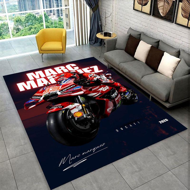 Rennmotorrad Rafael Marquez Rutschfester Teppich für Wohnzimmer, Schlafzimmer, Spielzimmer, Weiche Teppichbodenmatte Heimdeko Teppich Zimmer