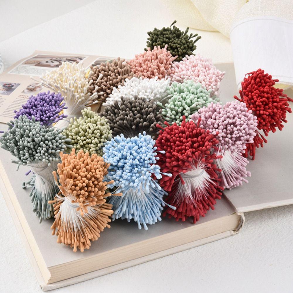 400PCS Colorful Waterdrop Artificial Pistil 6CM Peach Apricot Blossom Peach Pistil Plastic Flower Making Accessories