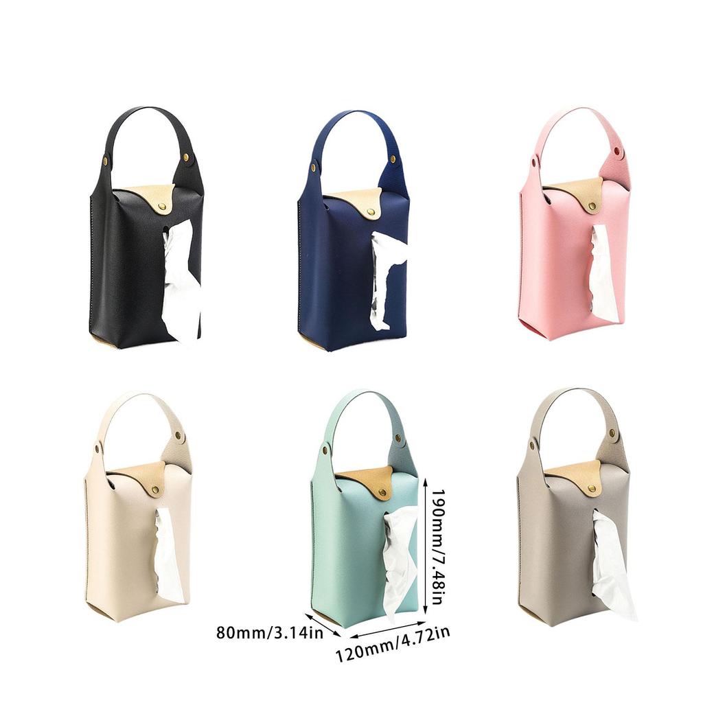 Pack Of 2 PU Leather Hanging Tissue Holder Paper Towel Refill Box for Home and Car Use Stylish Kitchen Napkin Dispenser