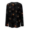 Women's Halloween Printed Neck Long Sleeve Pullover Top