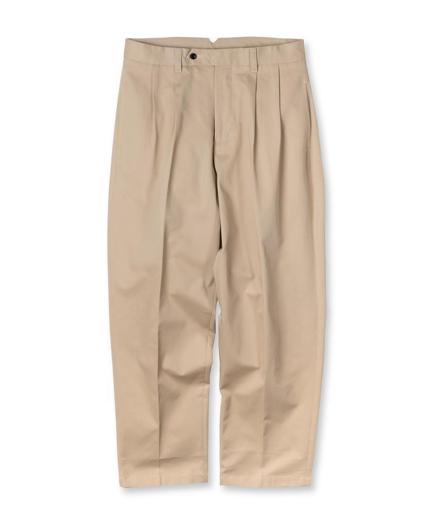 Edeunbeoleokeulleob Two-Tuck Wide Cotton Pants (Beige)