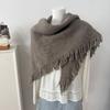 Wool Knitted Scarf Windproof Large Wraps Retro Large Triangle Shawl  Women