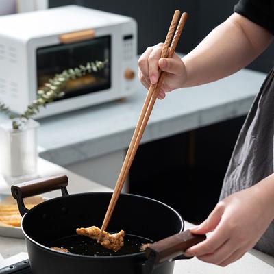 Lengthen Fried Fish Chopsticks Household Anti-hot Fish Noodles Eat Hot Pot with Deep-fried Thick Fried Sticks of Wood Chopsticks