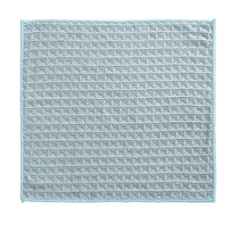 Waffle rag, non-oil dishcloth, thickened strong water absorption, non-shedding microfiber household kitchen rag