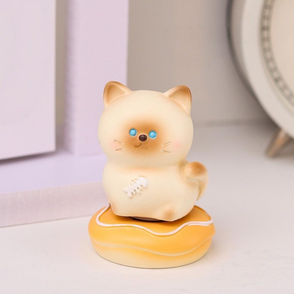 Exquisite Kitty Rotating Figurine Multicolor Table Ornament Cute Siamese Cat Statue  Car Ornaments