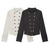 Giacca Casual da Donna Autunno 2026 Vestibilità Slim Colletto Rialzato Doppiopetto Bottoni Metallici Streetwear