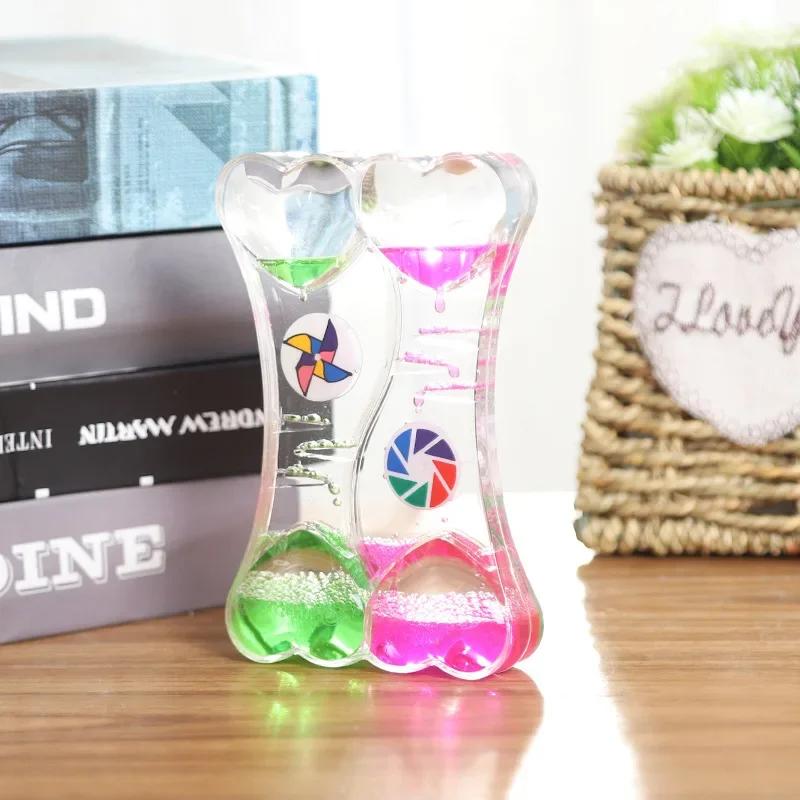 New Product Slide Oil Drop Decompression Toy Acrylic Liquid Hourglass Dynamic Multi Color Oil Leak Home Desktop Decoration Gift