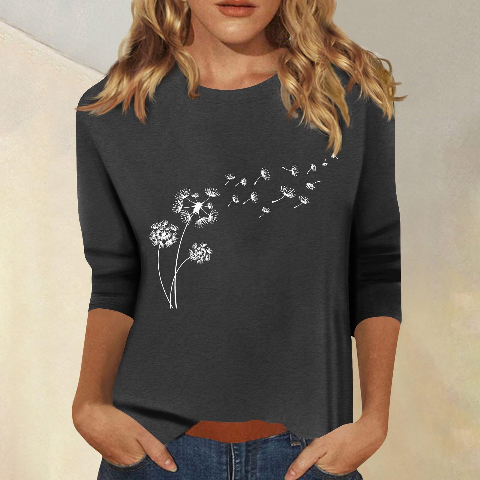 

Жіночий модний повсякденний топ із сімома рукавами та круглим вирізом XXL