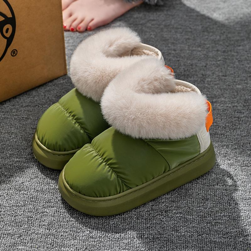 Women's Winter Indoor/Outdoor Cotton Slippers - Closed Heel, Thick Sole, Warm and Cozy