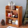 3-Tier Storage Desktop Wooden Box Desk Shelf Storage Shelf Wood Solid Cabinet Tabletop Cupboard Kitchen Storage Cabinet