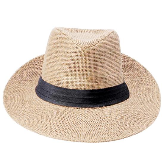Hat Wide-cut Brim Sun-proof Straw Ribbon Decor Hat for Outdoor