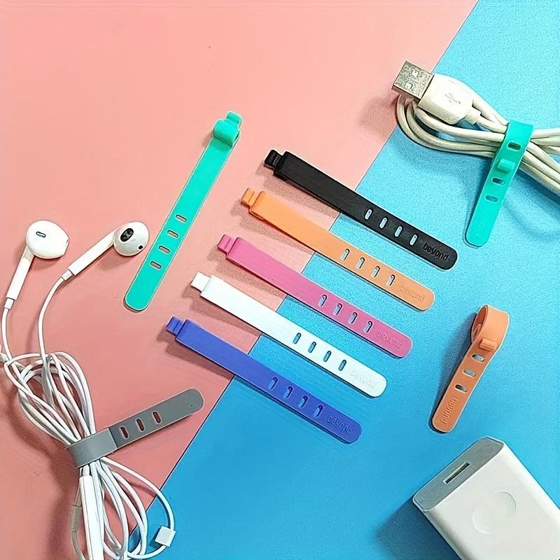 5Pcs Cable Finishing Tape and Storage Box - Cable Management Cable Tie, for Desktop Clean Office Cable Tape, Data Cable Storage Tape