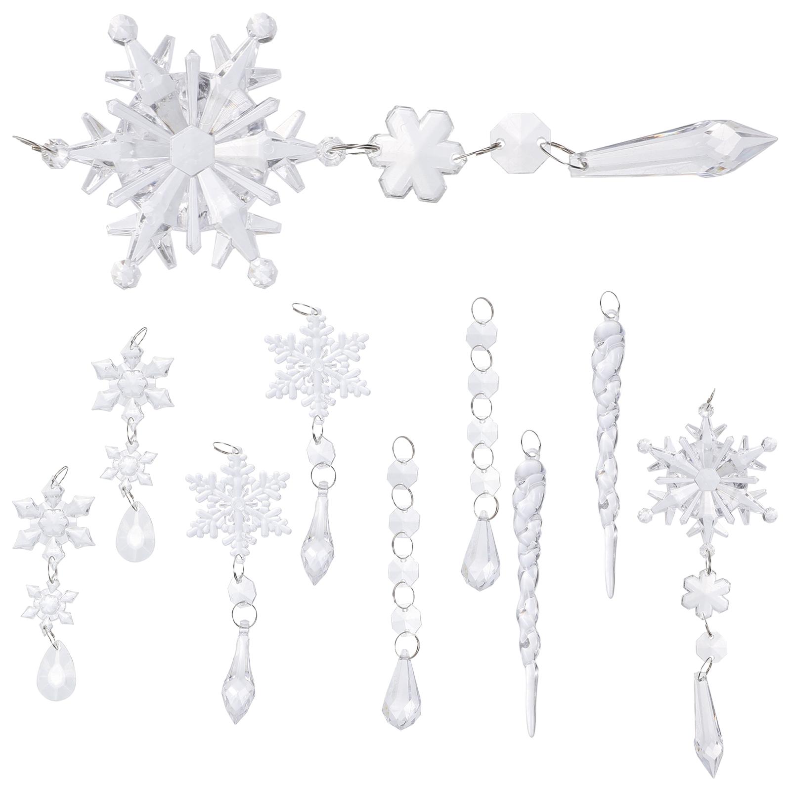 

Рождественские украшения Прозрачные акриловые снежинки Ледорубы Подвесные украшения для елок Гирлянды Украшения Декоры Аксессуары 13.5X1.5CM прозрачный