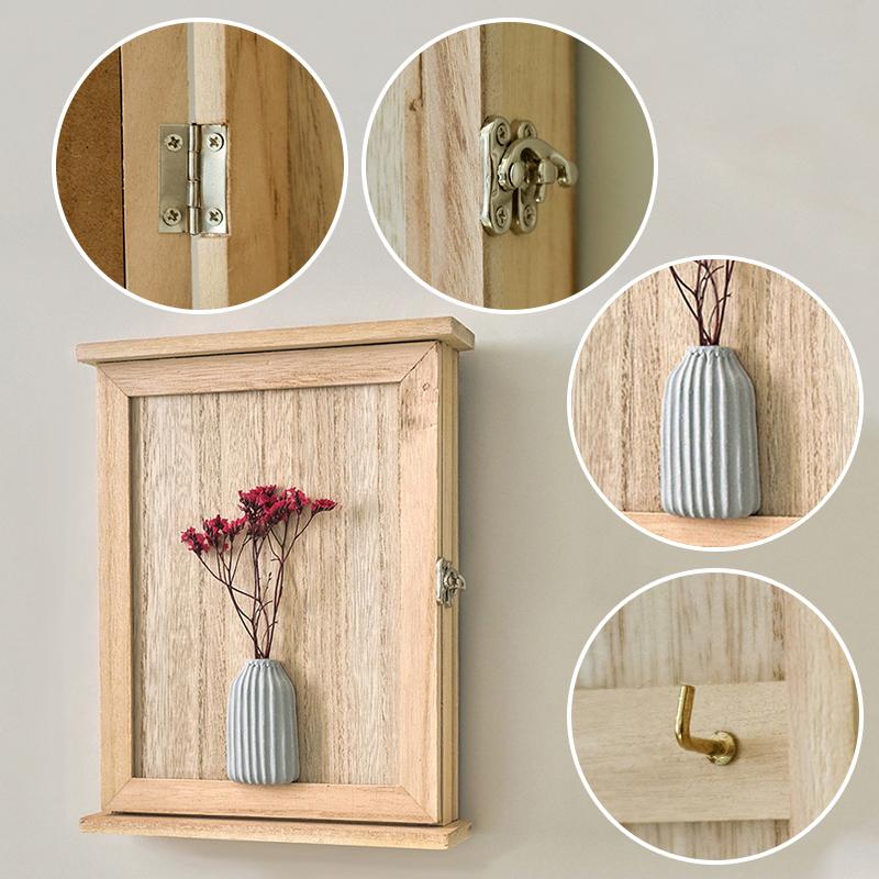 1 Stück Holzbox mit glatter Oberfläche, handgefertigt, Vintage, langlebiger Organizer, Aufbewahrung aus Massivholz, Desktop, Handheld, robust, 25x19,5cm