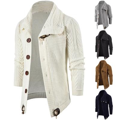 Herbst und Winter Herrenmode lose Strickjacke warme Revers Jacke Pullover Strickmantel